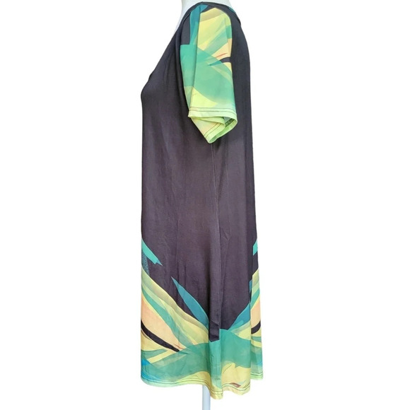 JAMAICAN WATERCOLOR STRETCH DRESS - Picture 5 of 10